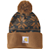 Jacquard-Strickmütze mit Bommel