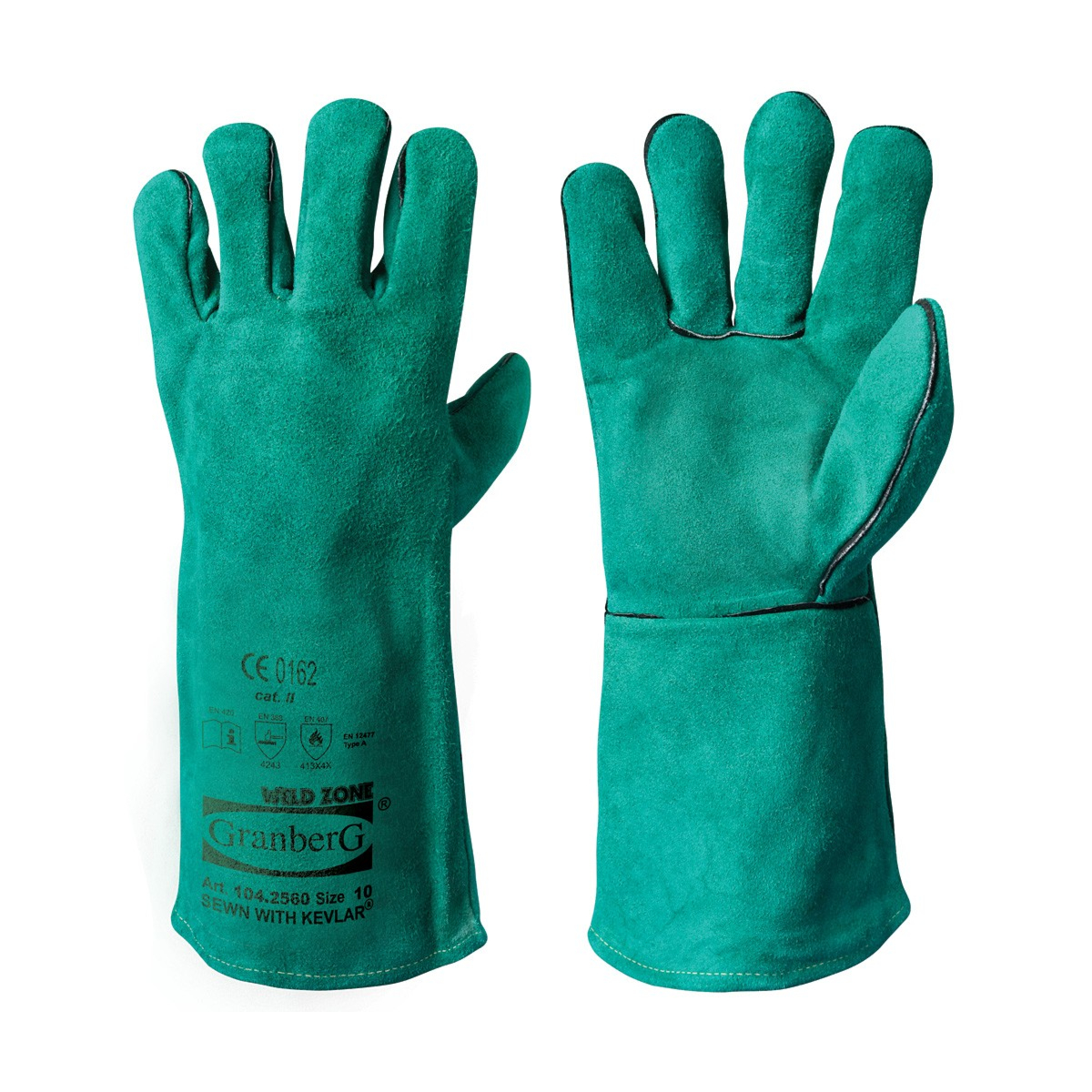 Gefütterte Schweißerhandschuhe, 6 Paar