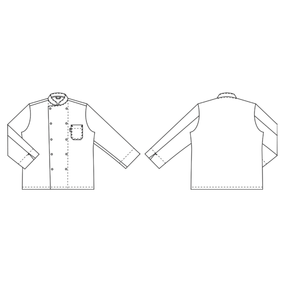 Kochjacke m. Druckknöpfe und Manschette, Delight