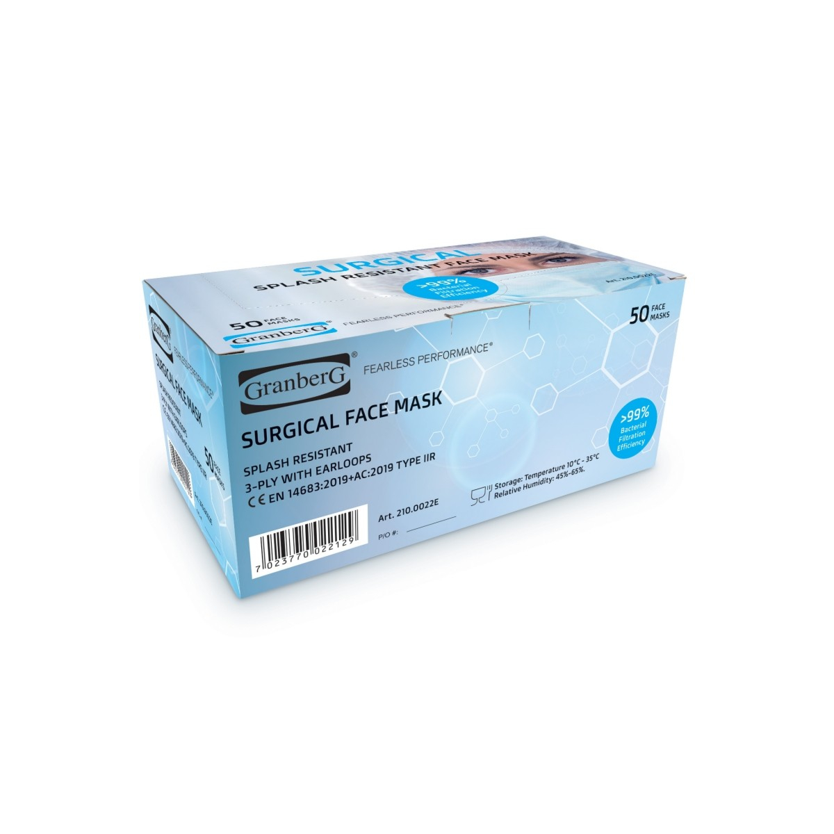 Chirurgische Gesichtsmasken, 50er-Pack