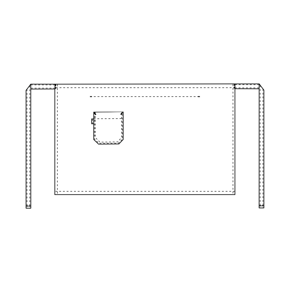 Schürze mit Tasche am rechten Oberschenkel, Pick-Up