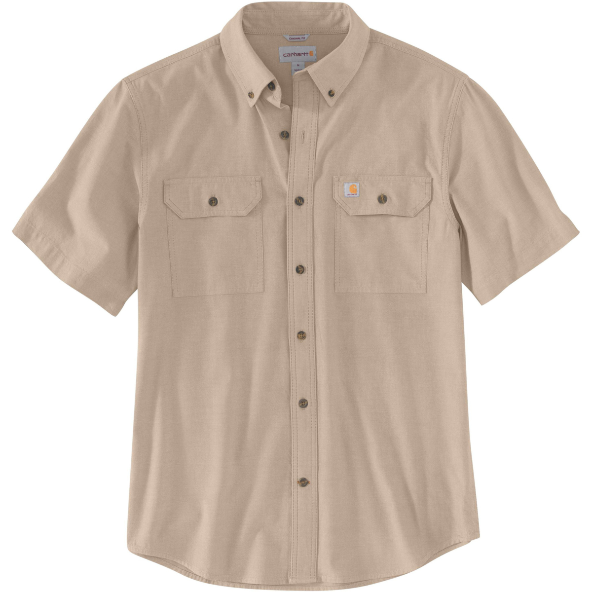 Mittelschweres Chambray-Kurzarmhemd mit lockerer Passform