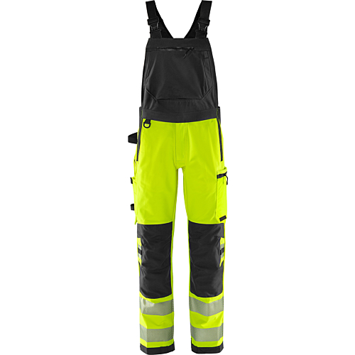 Warnschutz-Latzhose aus Stretch-Material in Grün, Klasse 2, 1031 GSTP