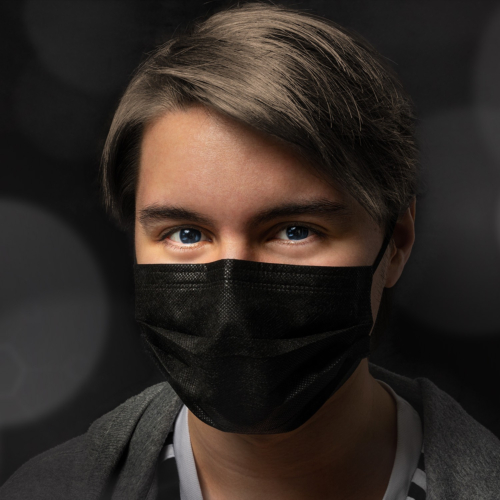 Schwarze chirurgische Gesichtsmasken, 50er-Pack