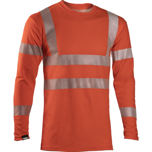 4428 Weiß-rotes Sicherheits-T-Shirt, langärmelig