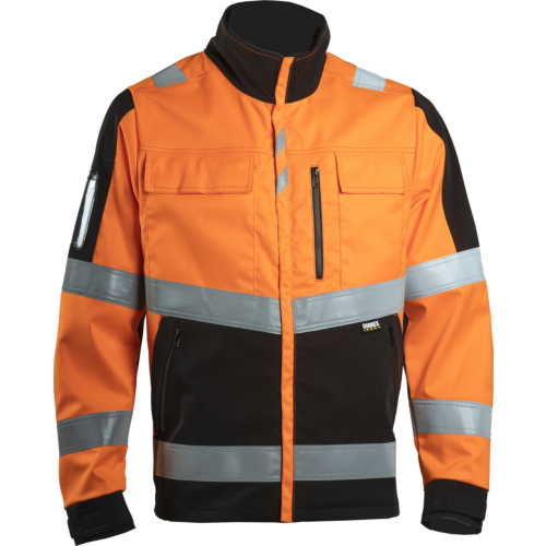 6134 Sicherheitsjacke weiß-orange
