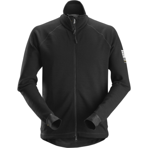 Midlayer-Jacke aus Wolle mit durchgehendem Reißverschluss