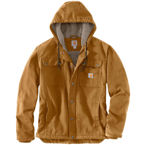 Lässige Utility-Jacke mit Sherpa-Futter aus gewaschener Ente